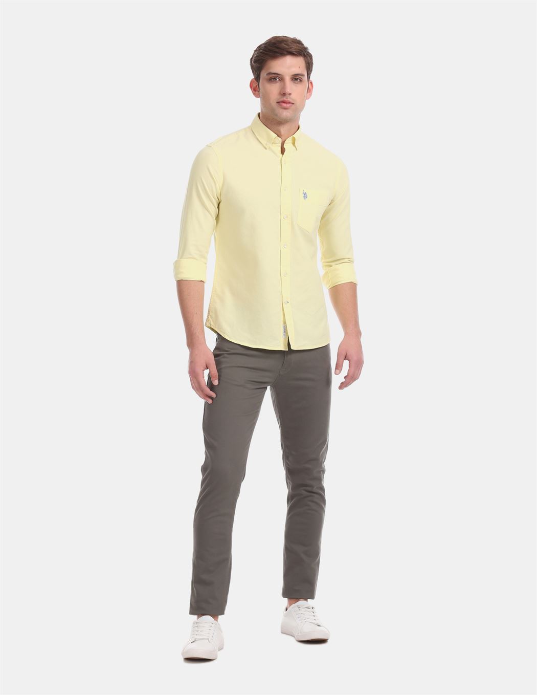 U.S.Polo Assn. Men Casual Wear Yellow Shirt